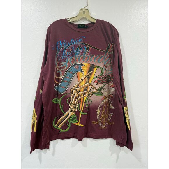 Christian Audigier Celebrate Life Long Sleeve 2XL - Picture 1 of 8